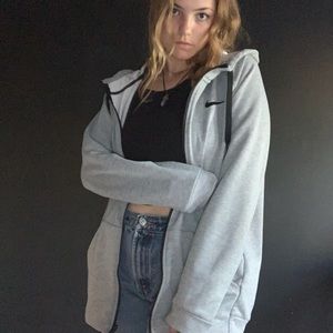 gray nike zip up
